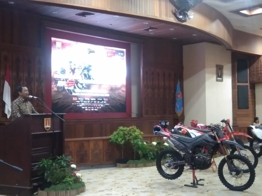 Wali Kota Semarang, Hendrar Prihadi, dalam konferensi pers MXGP of Asia 2019 di Balaikota Semarang, Kamis, 4 Juli 2019.